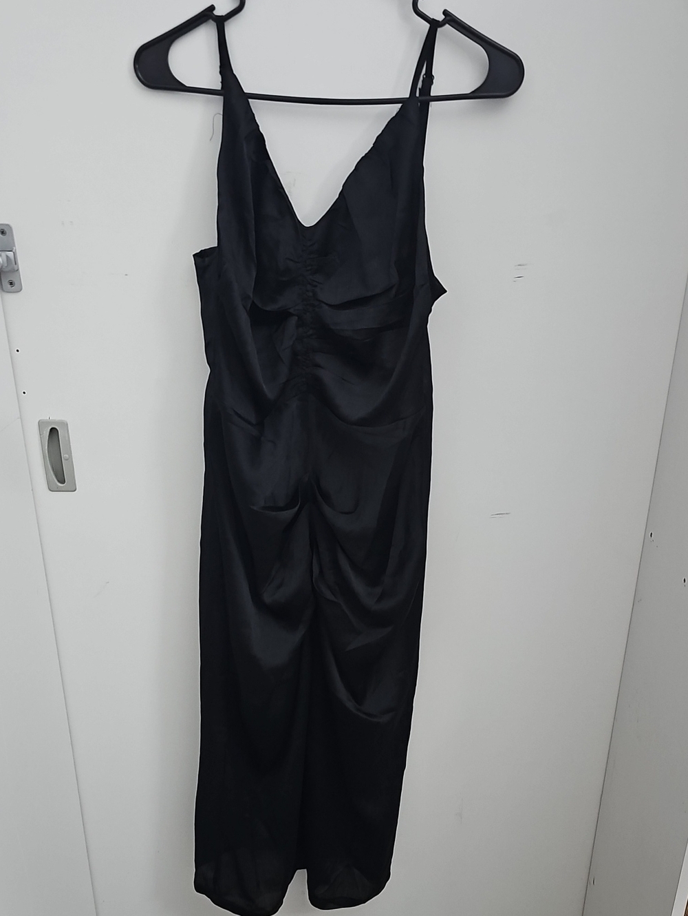 Women's Black Satin Slip Dress